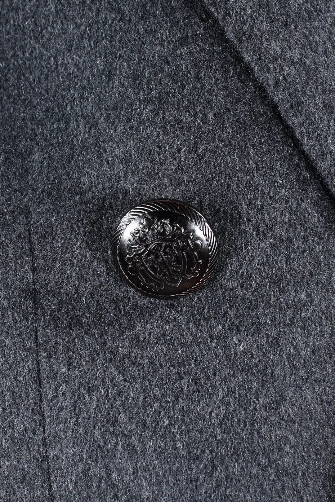 Cappotto doppiopetto in lana grigio antracite bottone