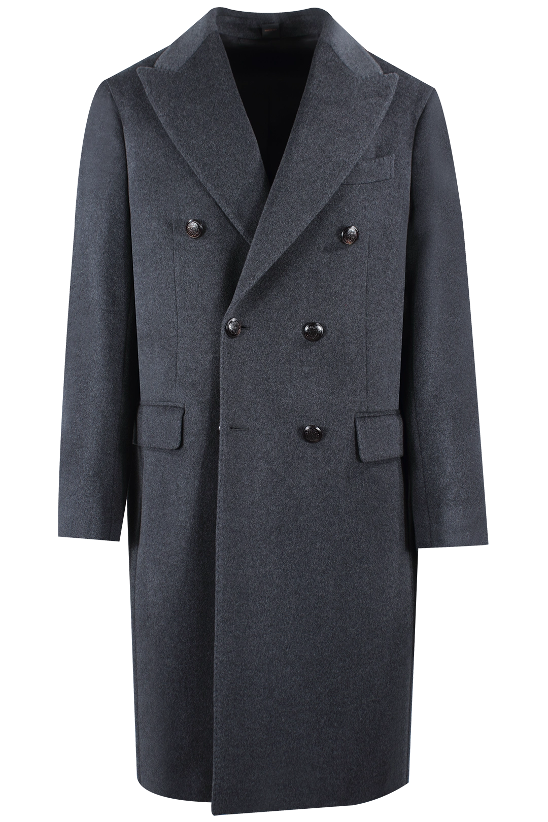 Cappotto doppiopetto in lana grigio antracite