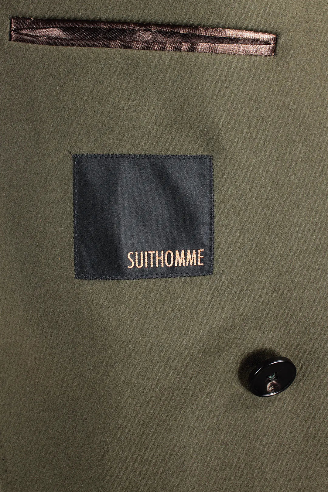 Cappotto doppiopetto in lana verde militare brand