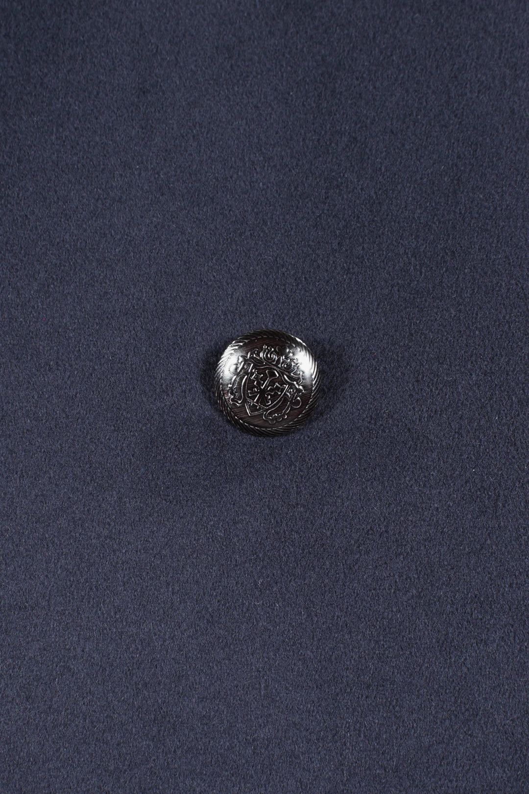 Cappotto doppiopetto in pura lana blu notte bottone