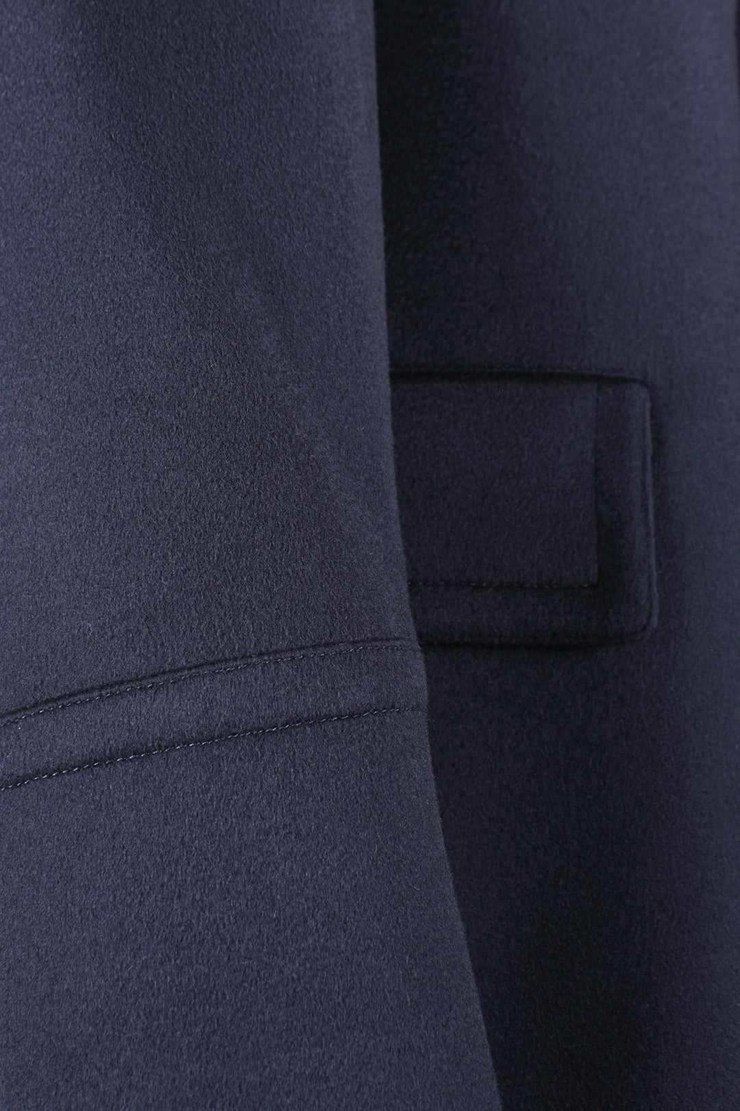 Cappotto doppiopetto in pura lana blu notte tasca
