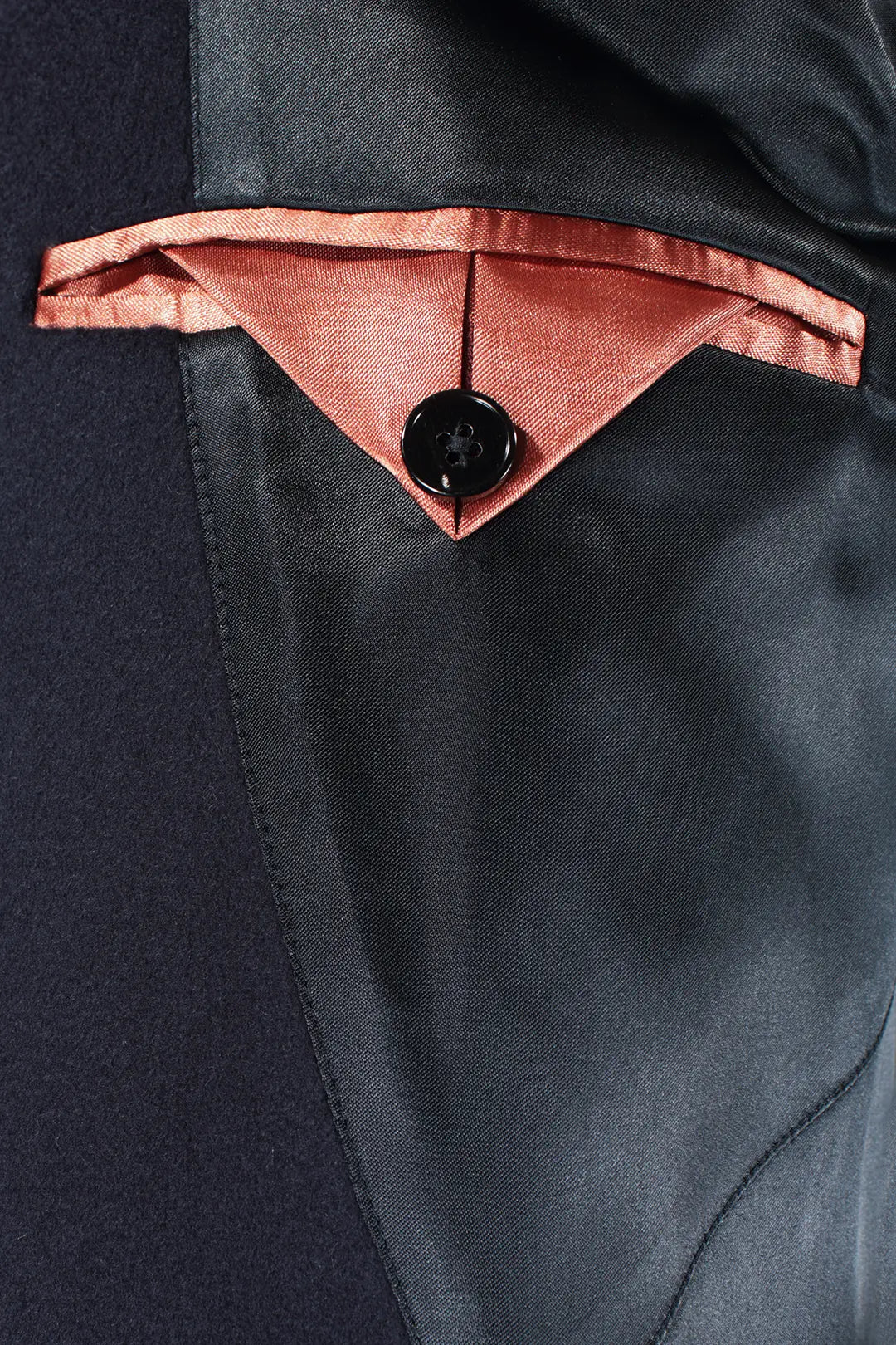 Cappotto doppiopetto in pura lana blu notte taschino