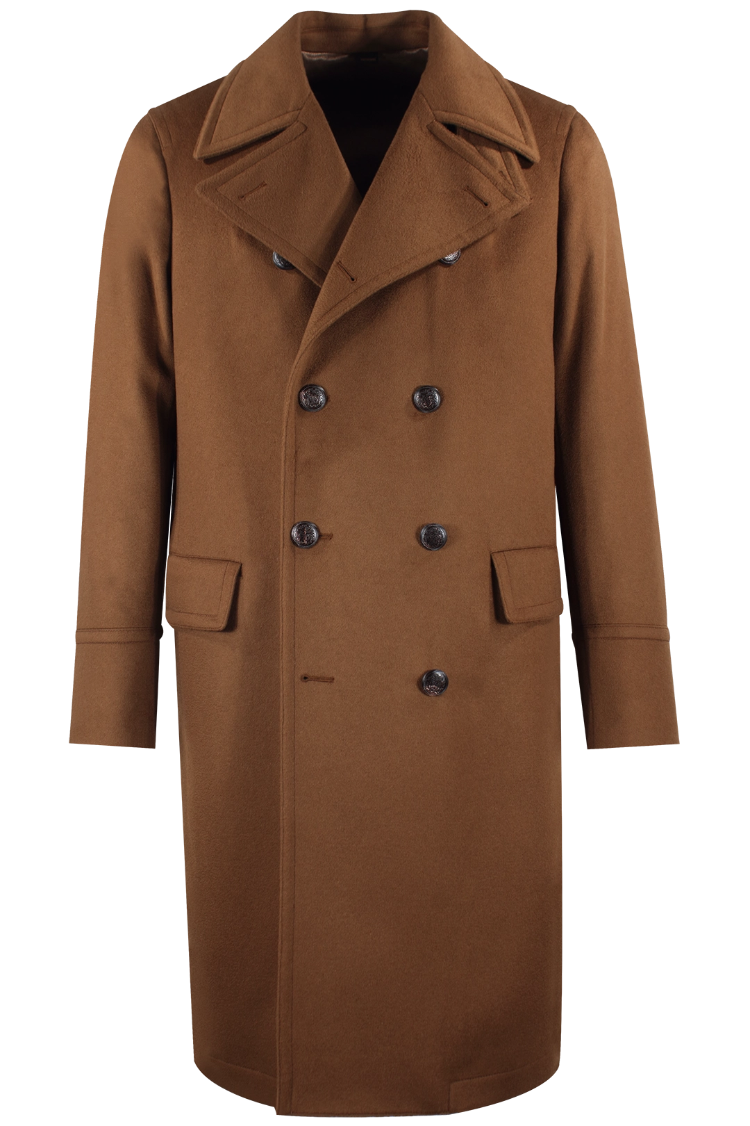Cappotto doppiopetto in pura lana cammello