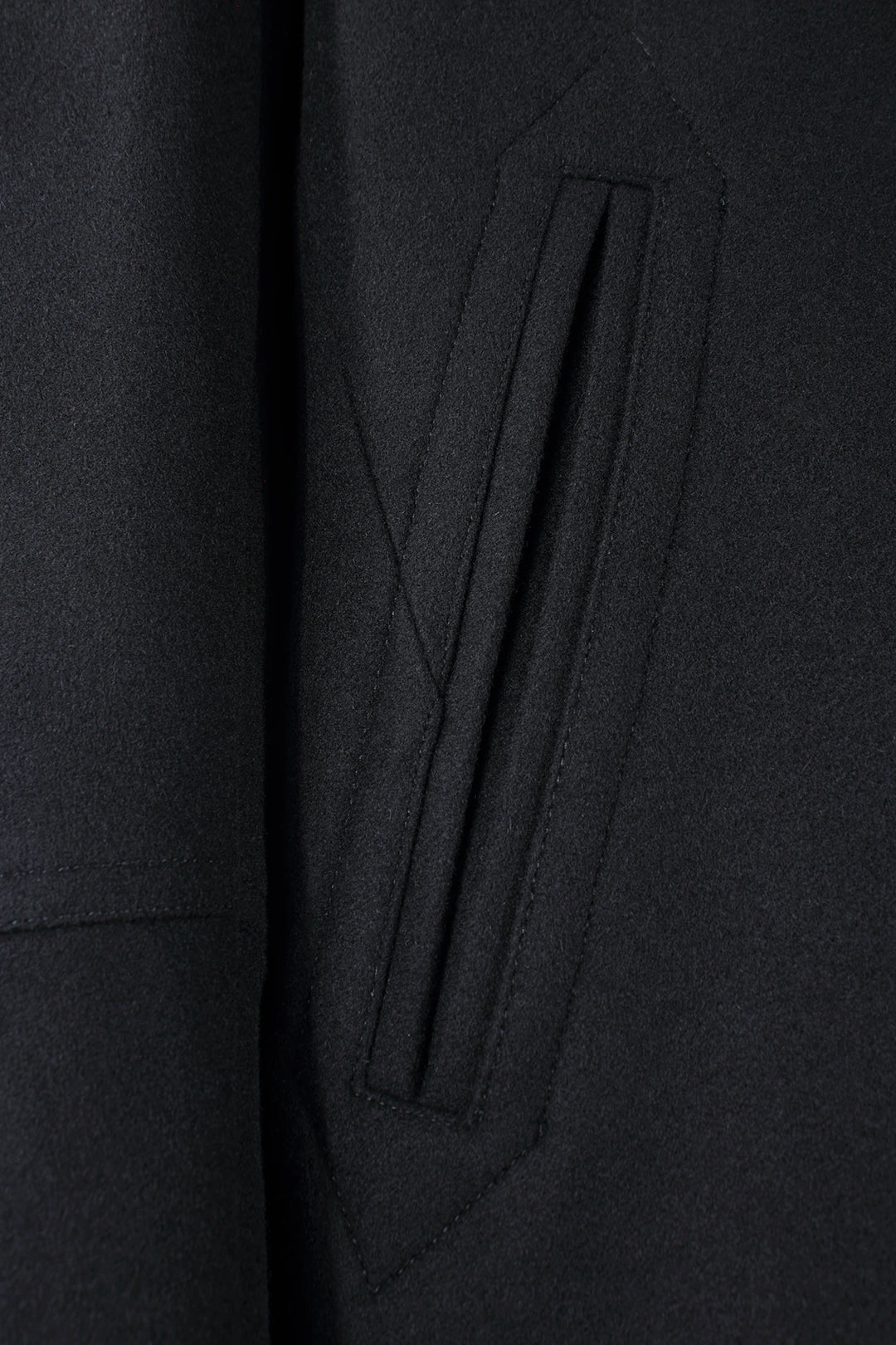 Cappotto peacoat in lana nera tasca