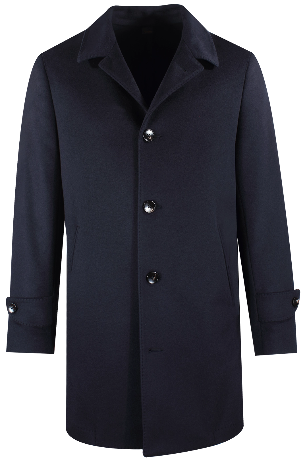 Cappotto spolverino in pura lana blu notte