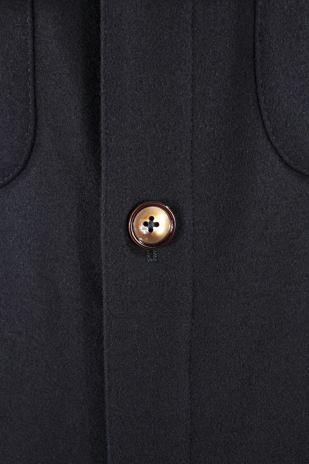 Giacca camicia in lana blu notte bottone