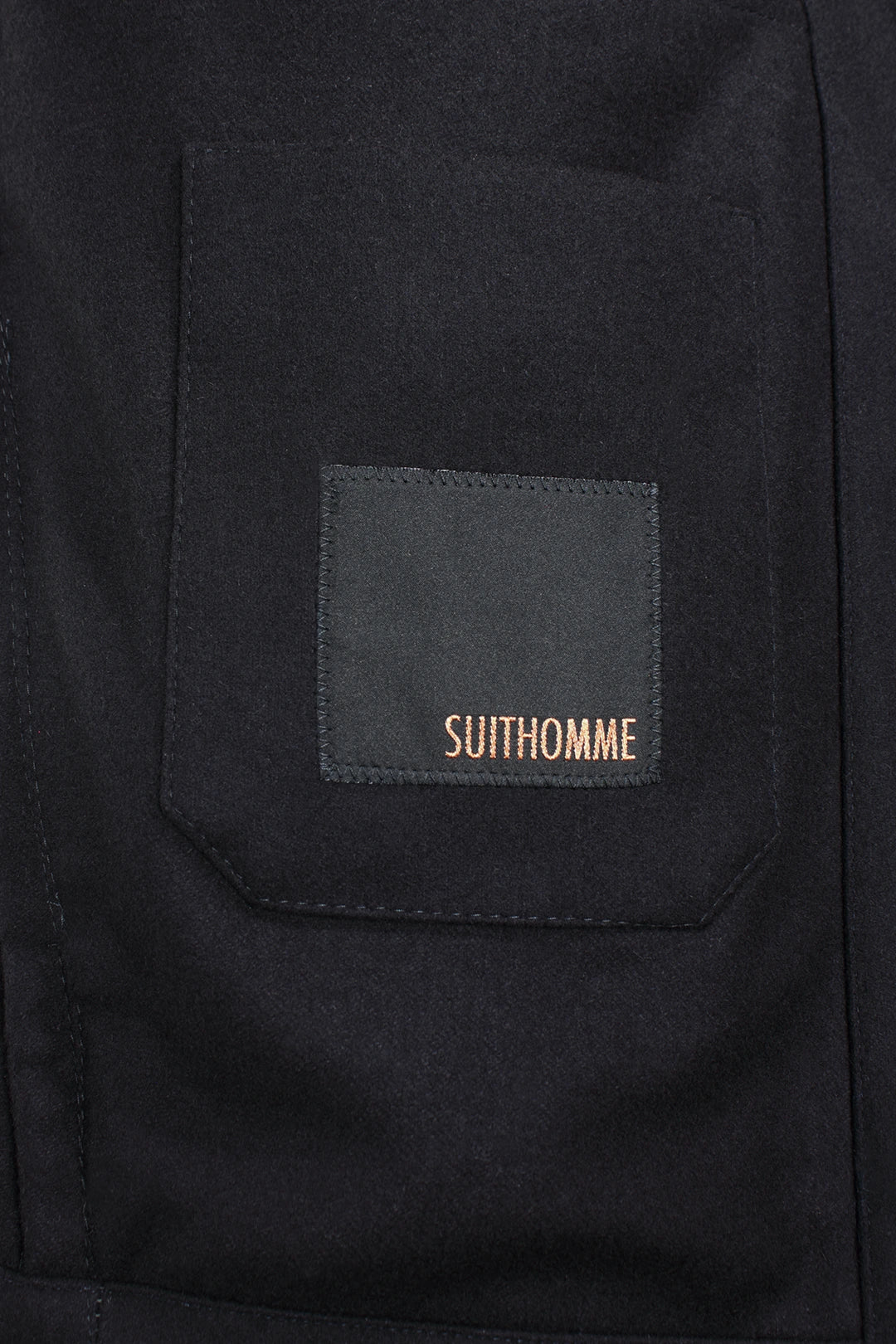 Giacca camicia in lana blu notte brand