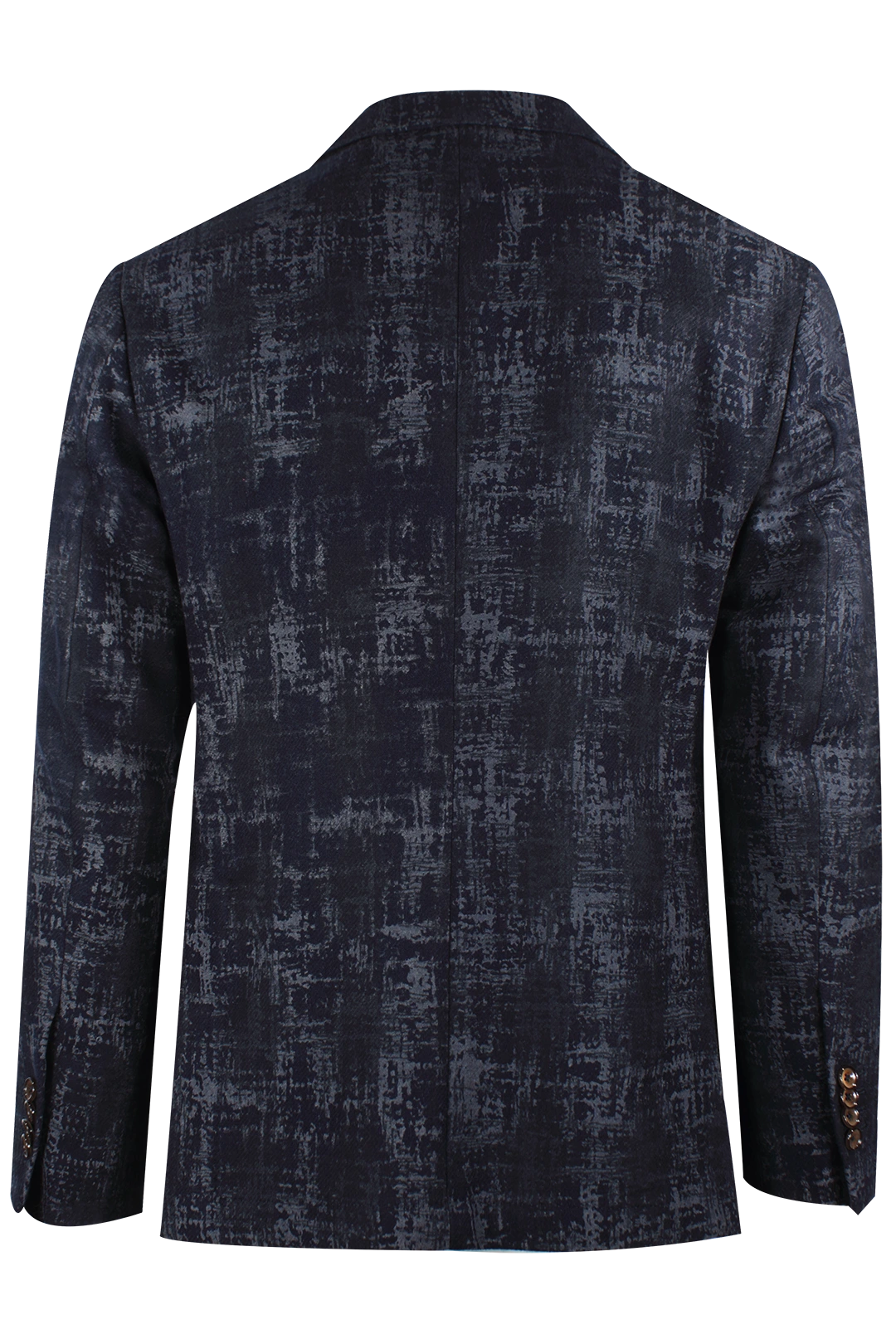 Giacca doppiopetto in lana camouflage blu retro