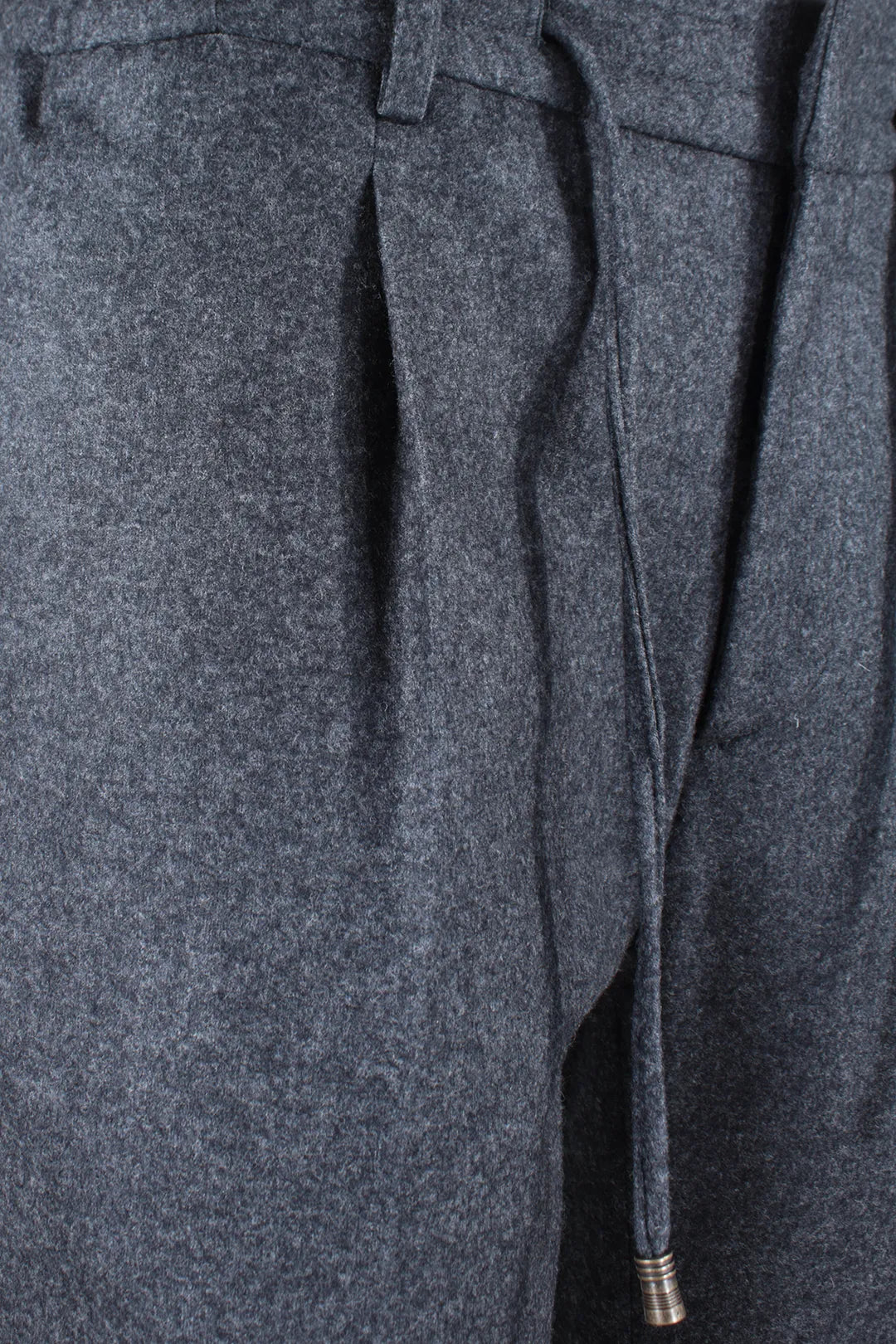 Pantalone con coulisse in jersey di lana grigio pince