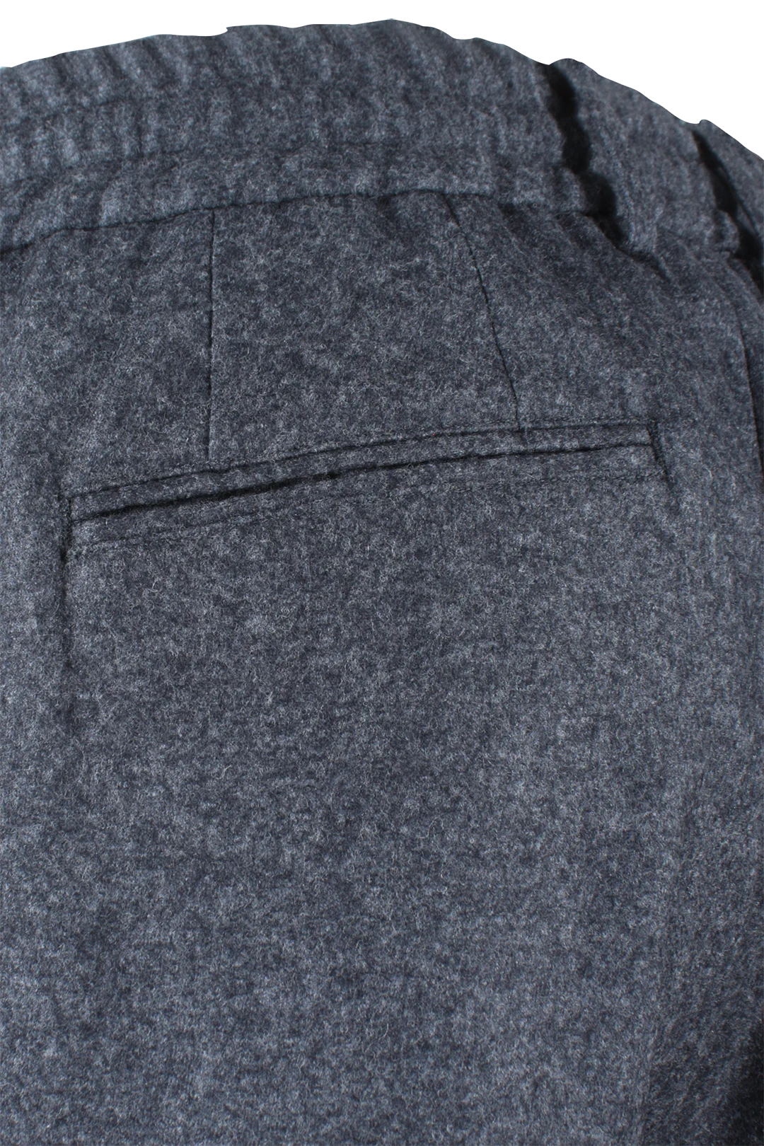 Pantalone con coulisse in jersey di lana grigio taschino