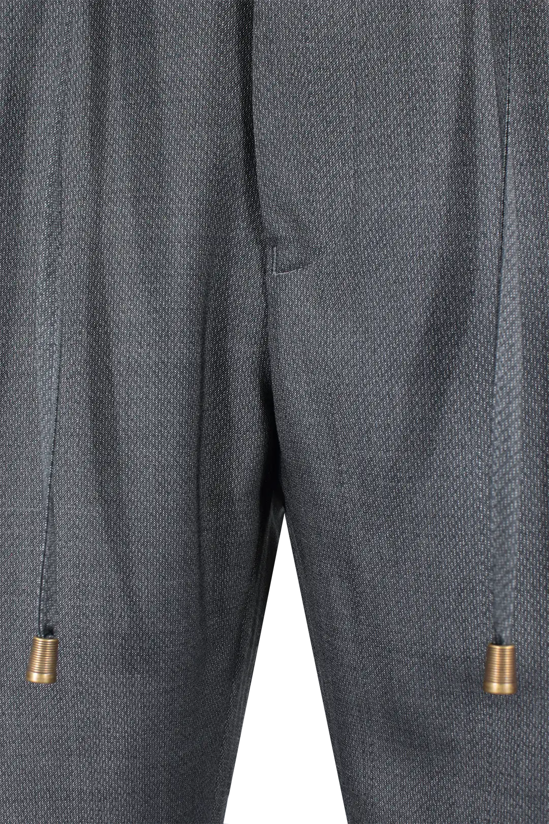 Pantalone con coulisse in lana grigio microfantasia coulisse