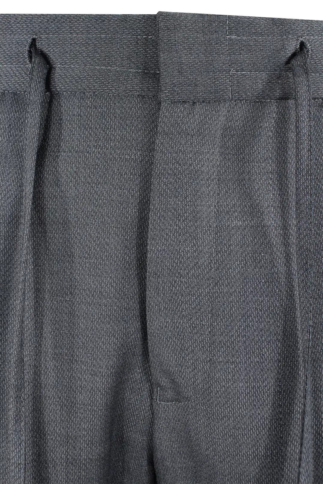 Pantalone con coulisse in lana grigio microfantasia patta