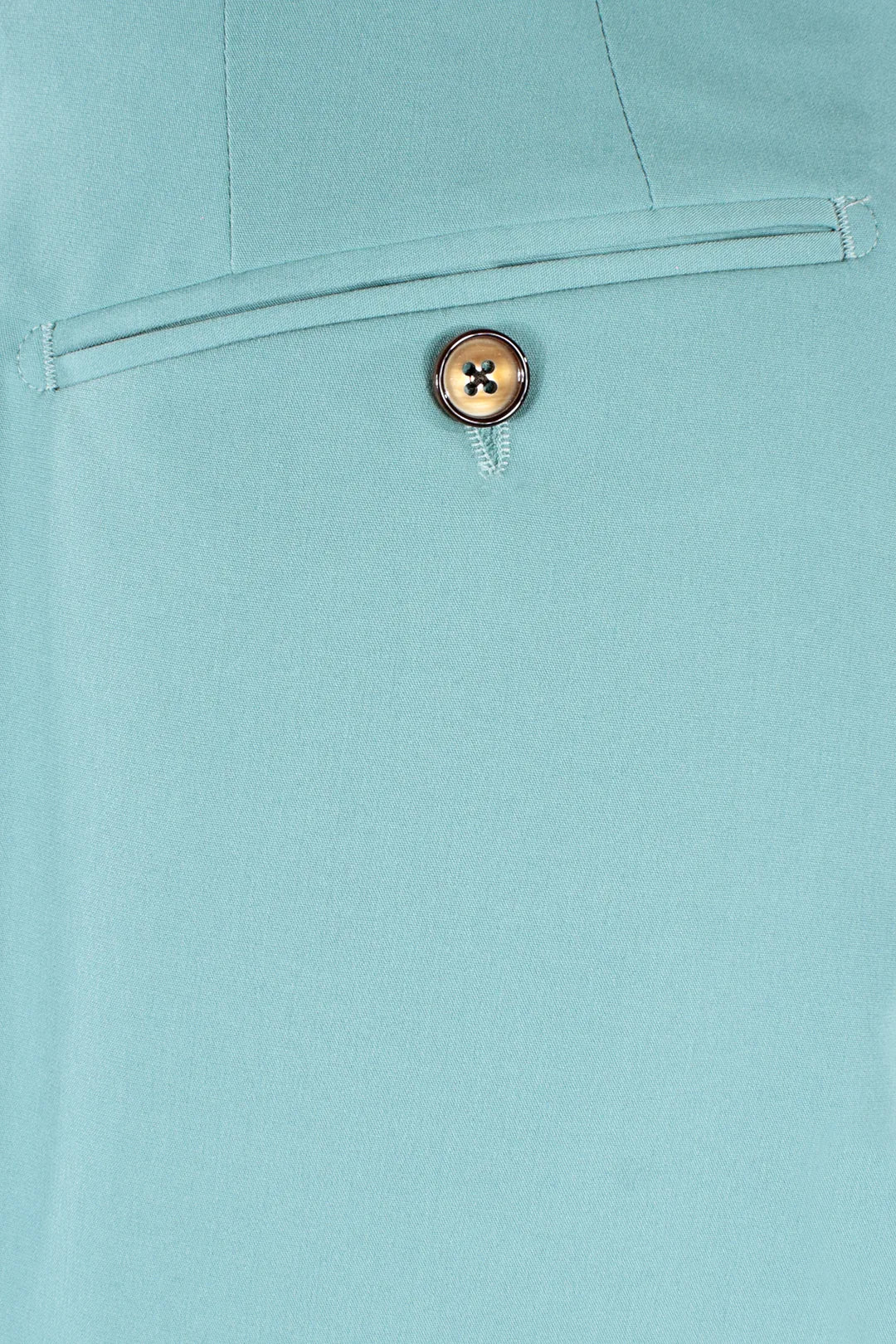 Pantalone con fibbie laterali in jersey verde acqua taschino