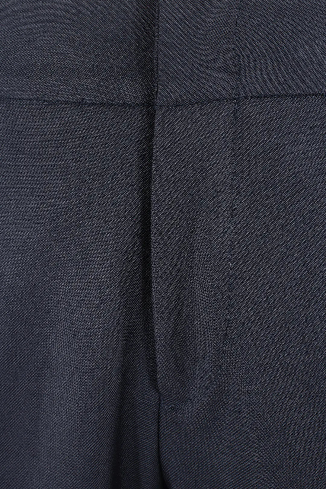 Pantalone con pince in lana blu notte patta