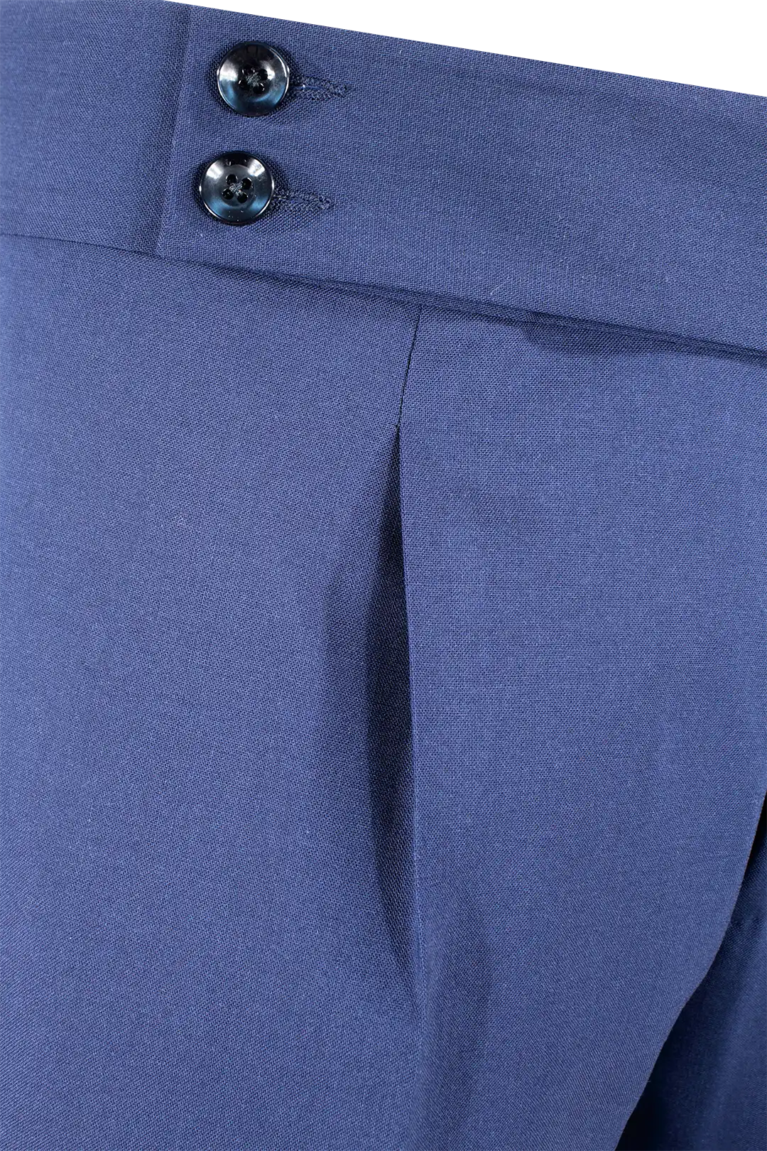 Pantalone con pince in tela di lana blu pince