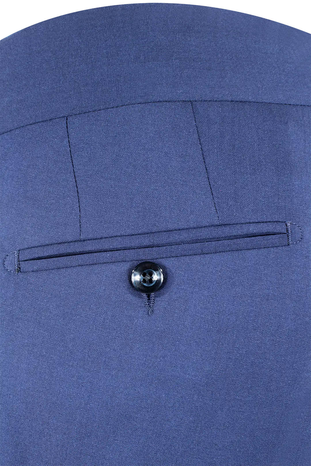 Pantalone con pince in tela di lana blu taschino