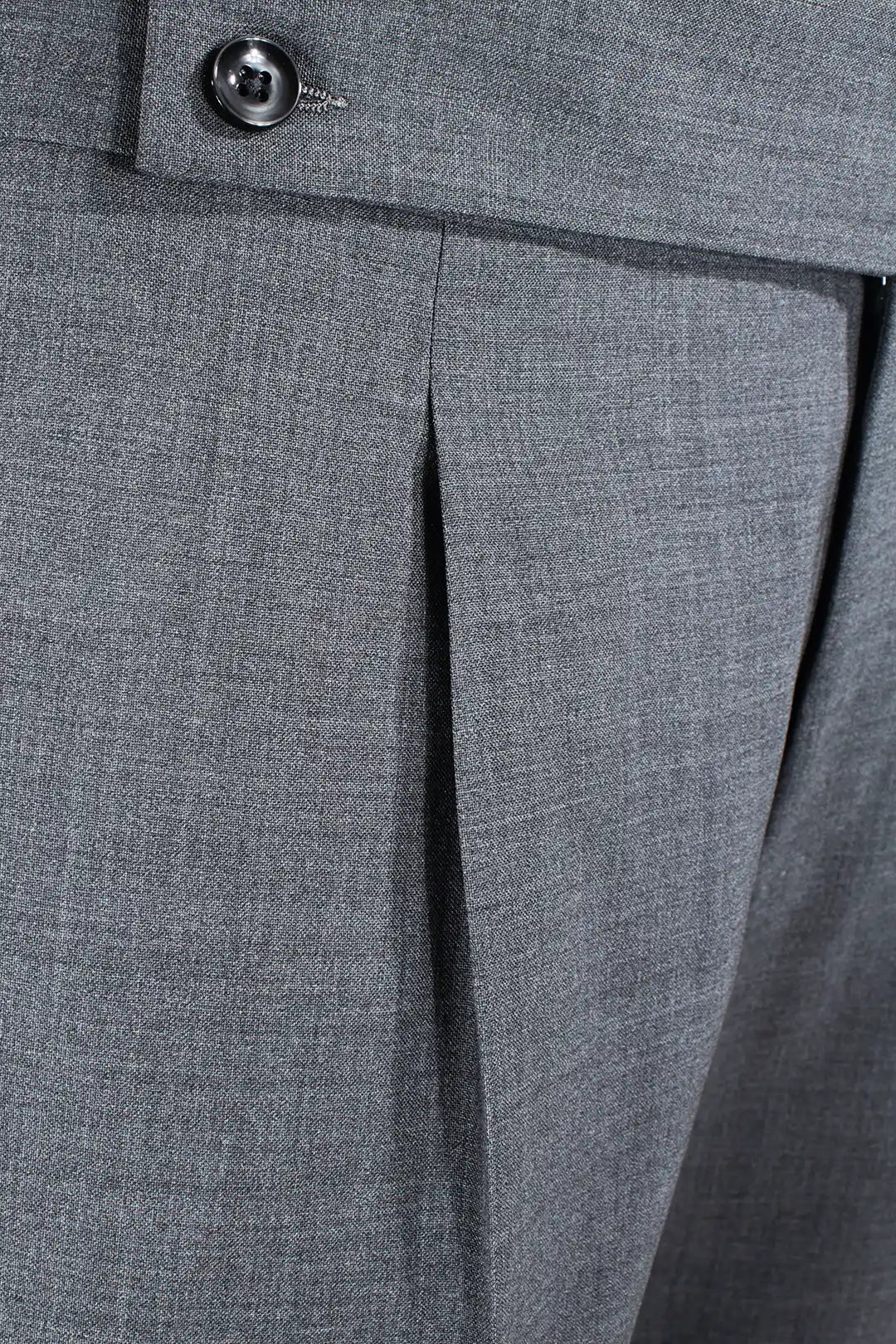 Pantalone con pince in tela di lana grigio pince