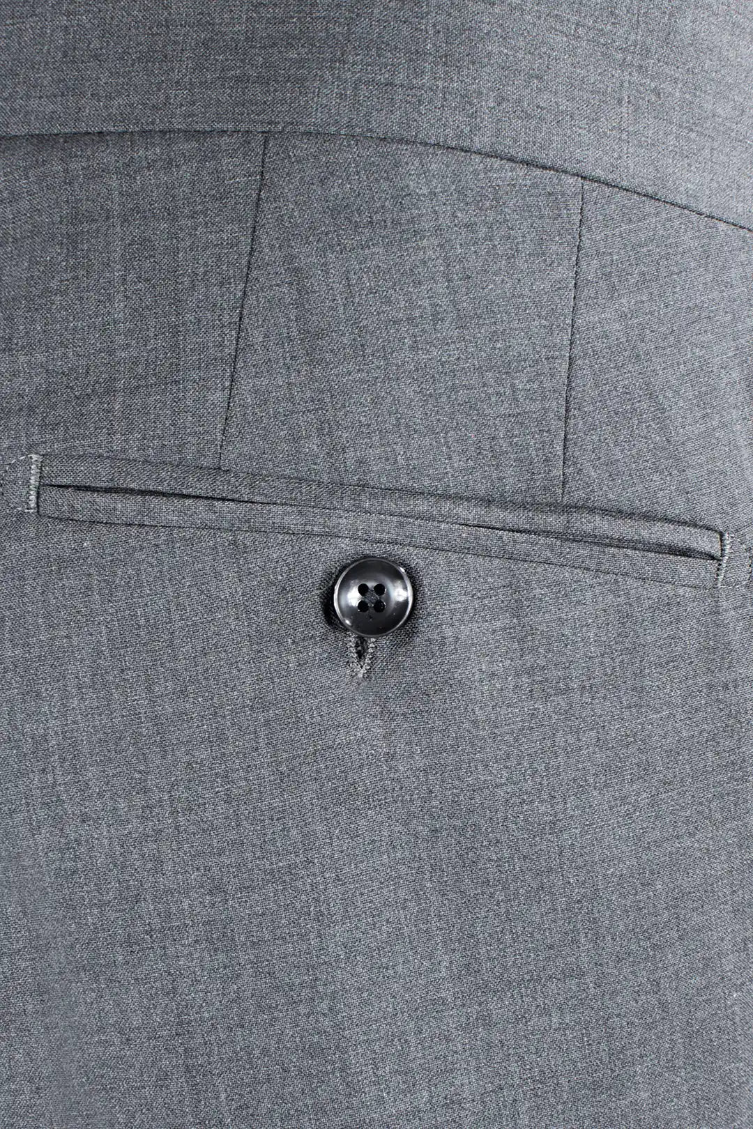 Pantalone con pince in tela di lana grigio taschino