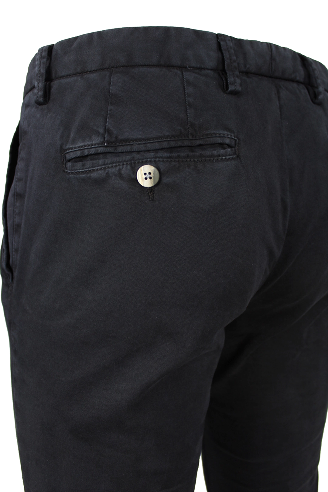 Pantalone in cotone tinto in capo nero tasca