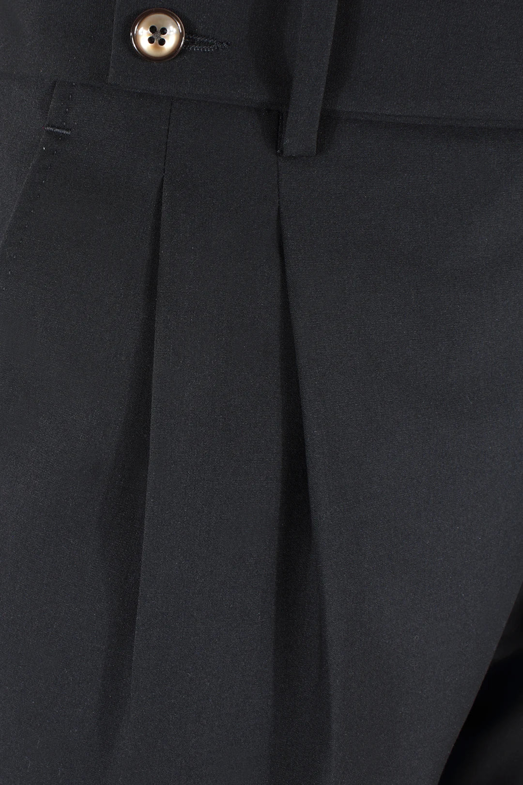 Pantalone con fibbie laterali in jersey nero pince