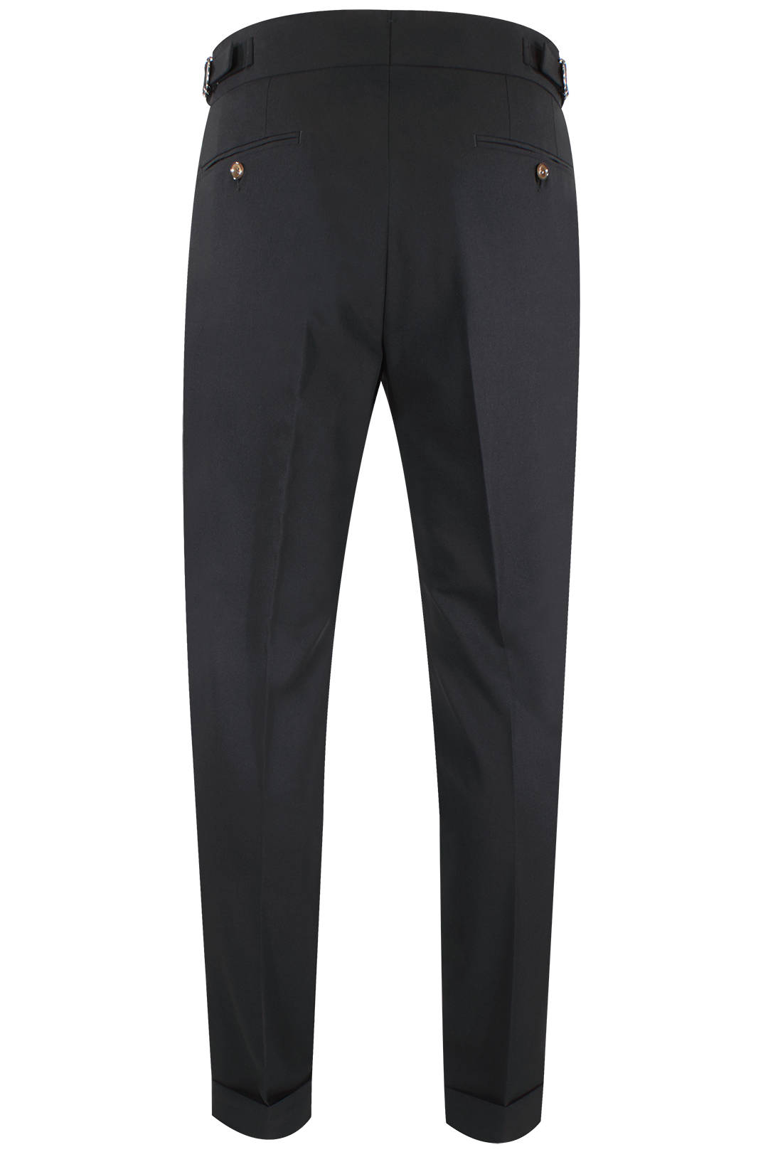 Pantalone con fibbie laterali in jersey nero retro