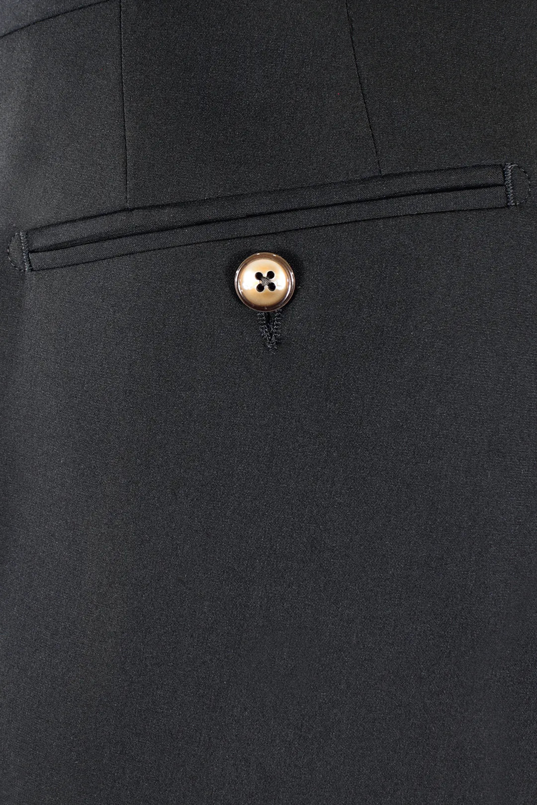 Pantalone con fibbie laterali in jersey nero taschino