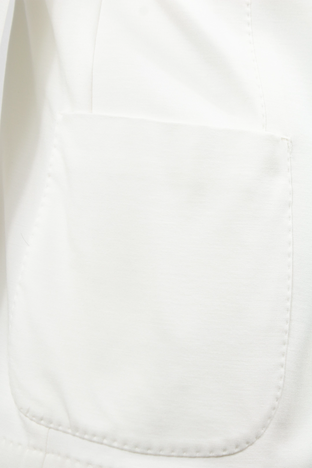 Giacca doppiopetto in jersey bianco tasca