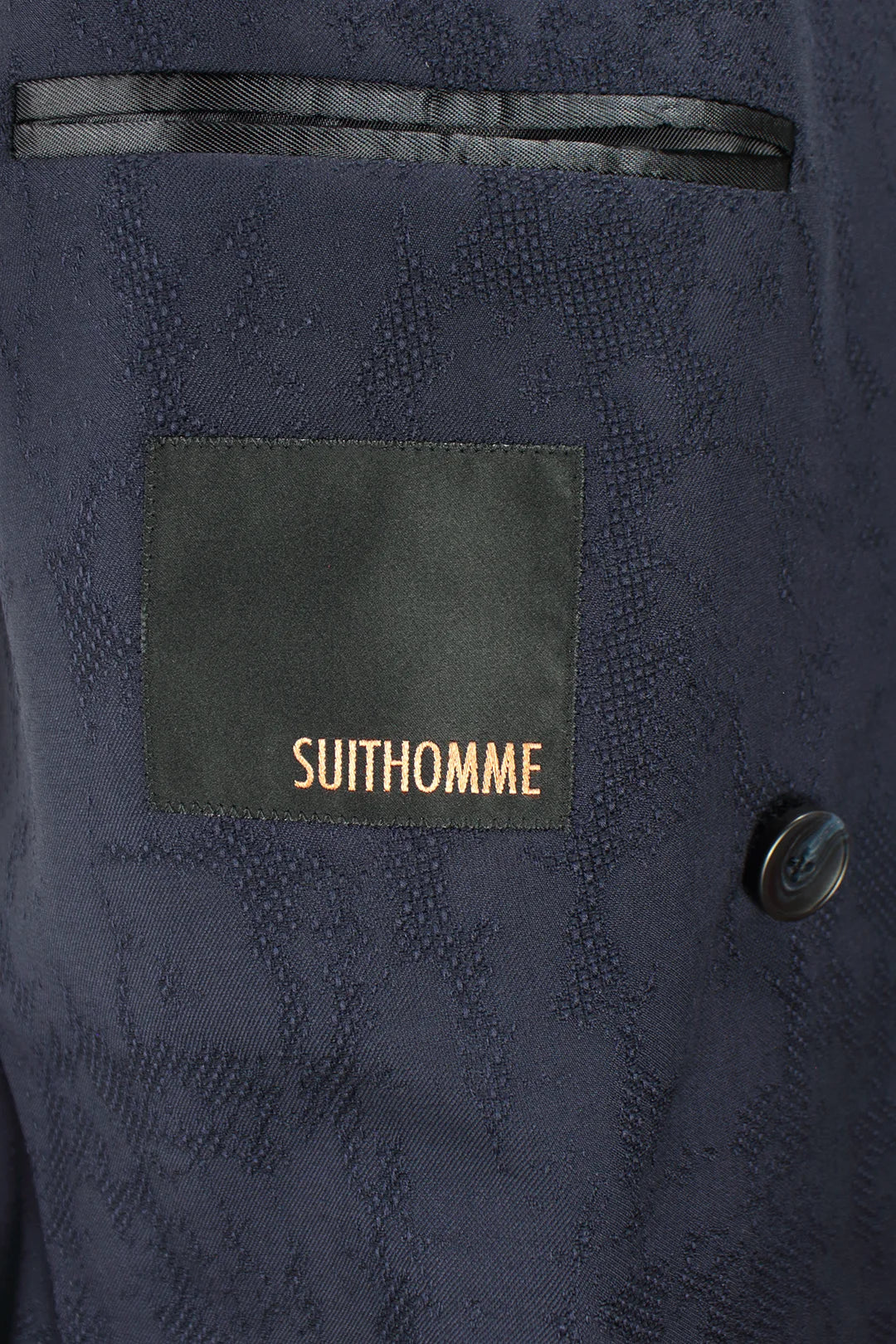 Giacca doppiopetto in tessuto blu camouflage brand