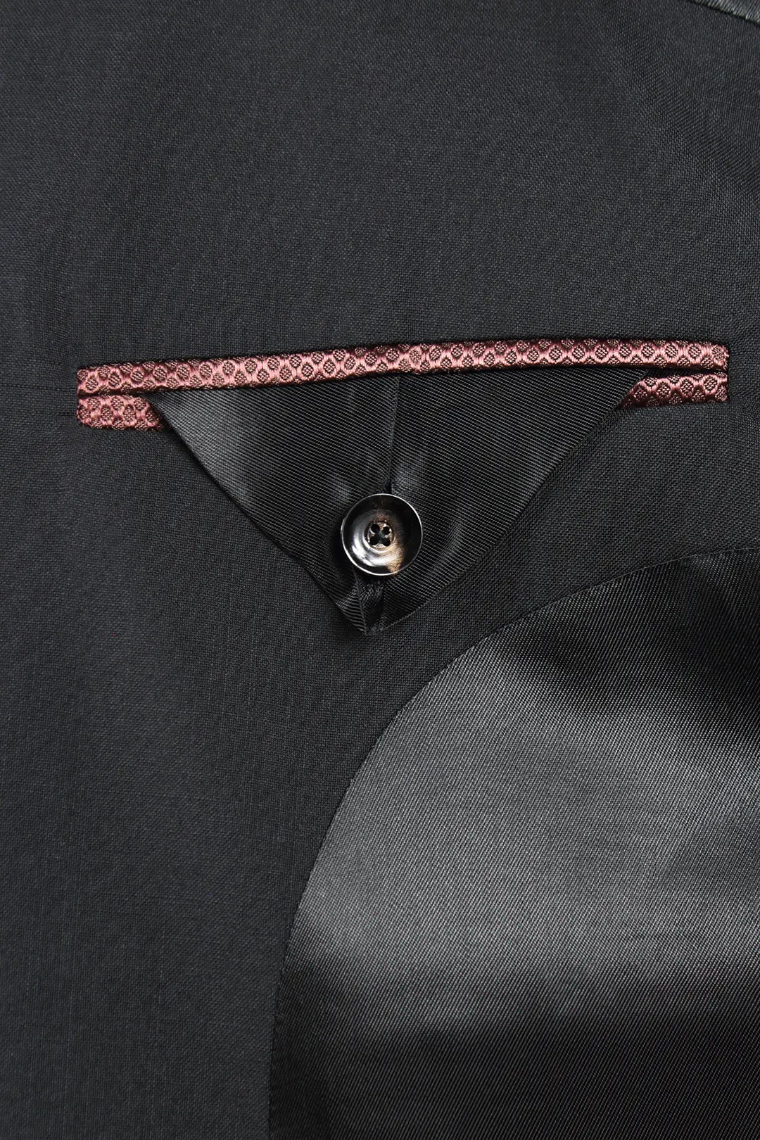 Giacca tela di lana nera rever profilato rame interno
