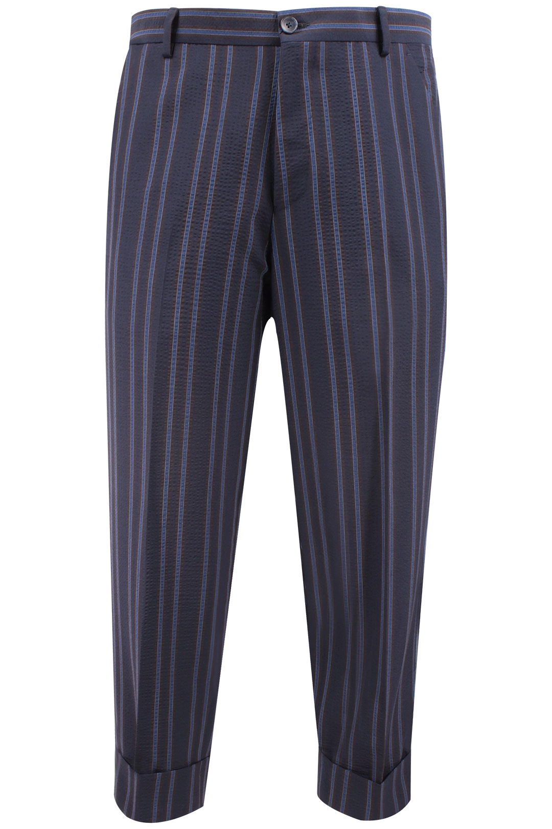 Pantalone Japan lana seersucker righe blu