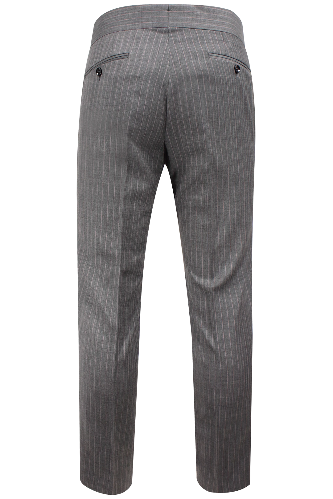 Pantalone cinta sartoriale lana grigia gessata retro