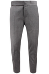 Pantalone cinta sartoriale lana grigia gessata