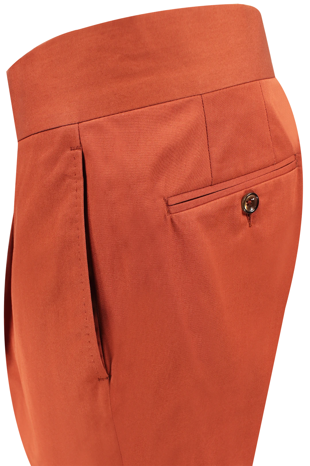 Pantalone pince cinta sartoriale cotone coccio tasca