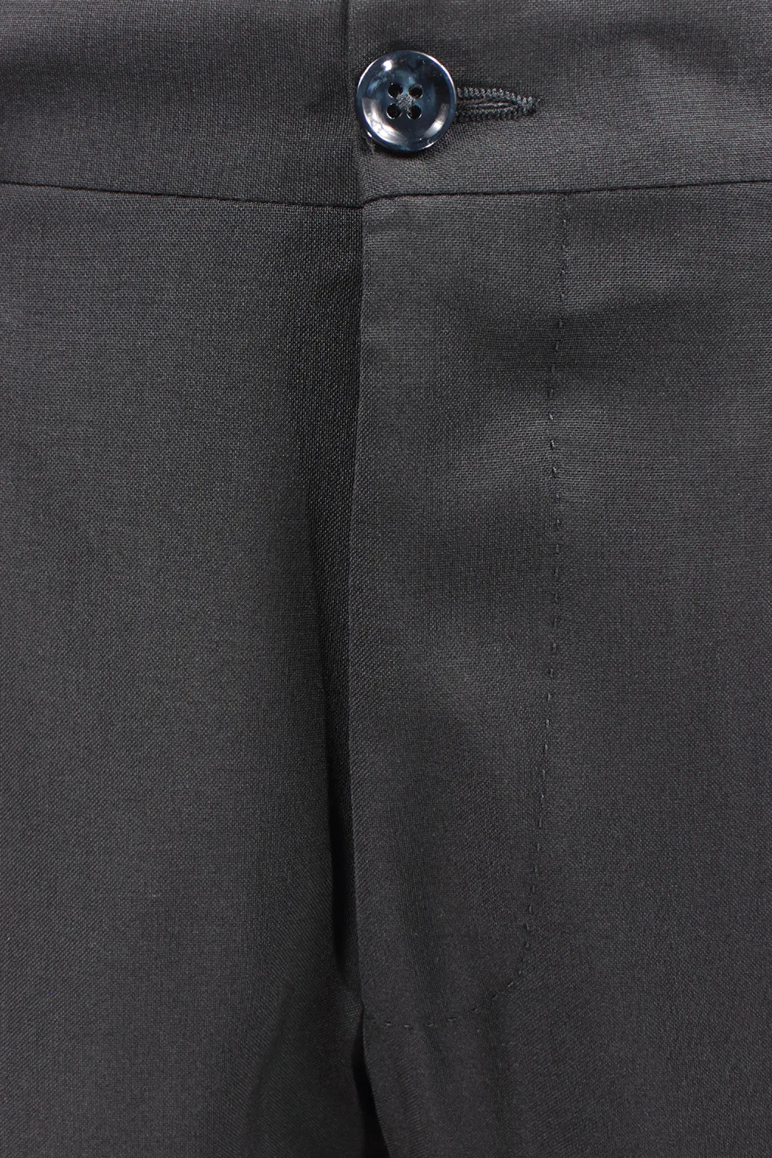 Pantalone con pince in tela di lana nera bottone