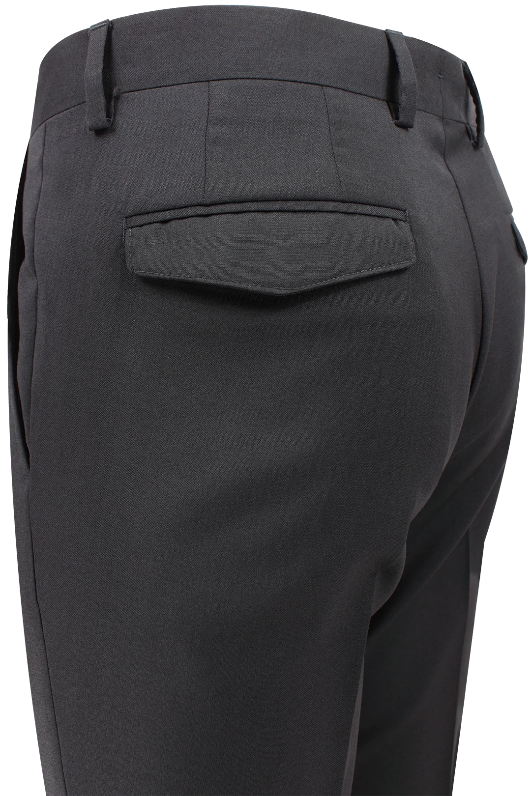 Pantalone con pince in tela di lana nera patta