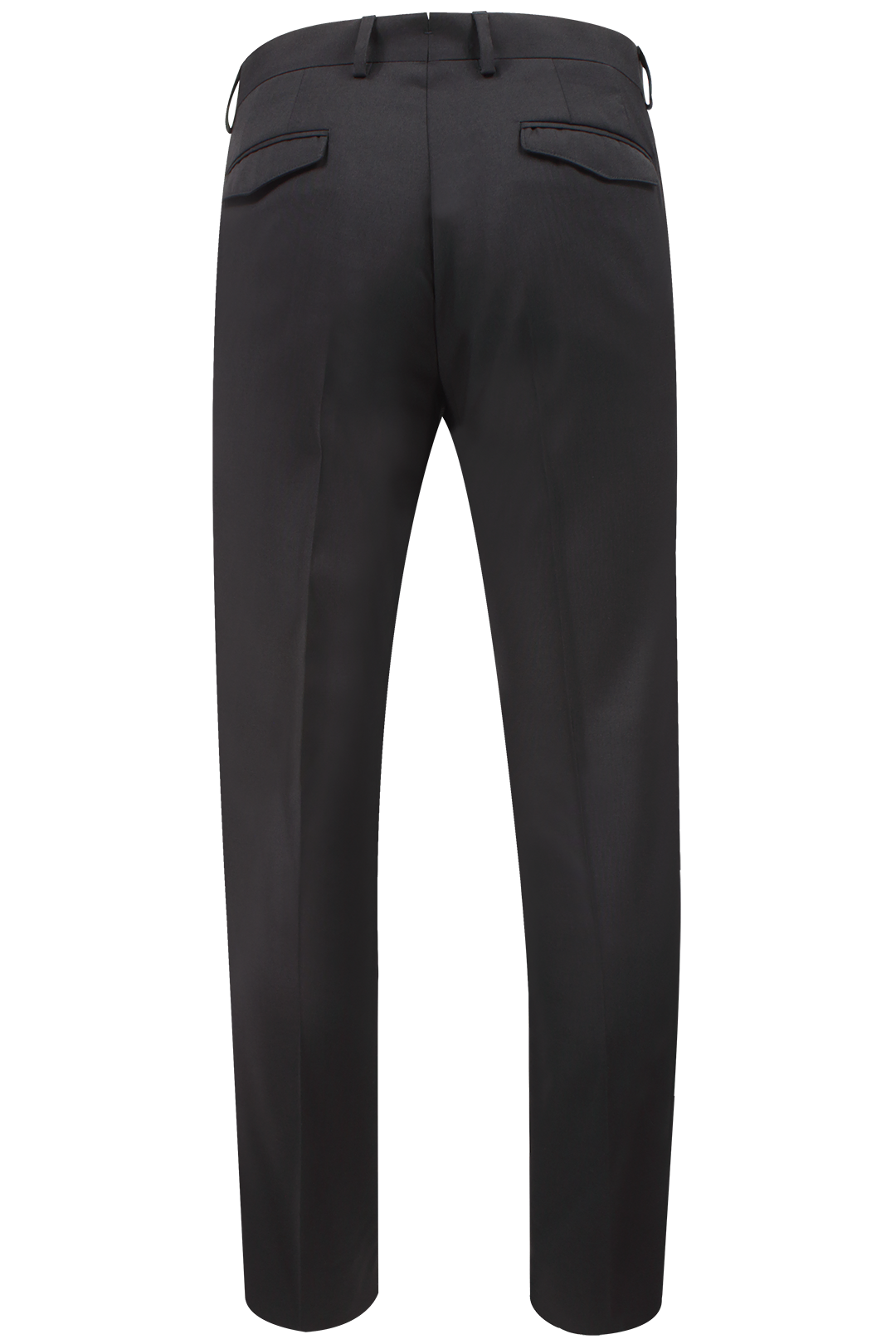 Pantalone con pince in tela di lana nera retro