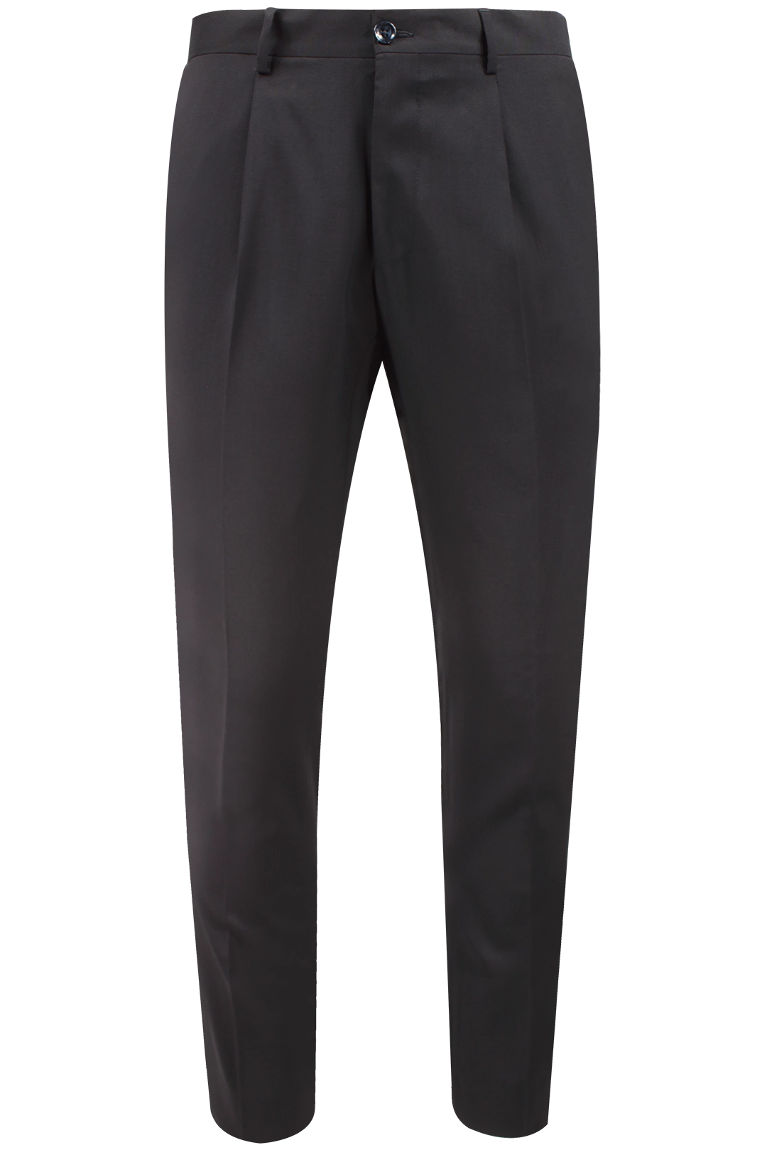 Pantalone con pince in tela di lana nera