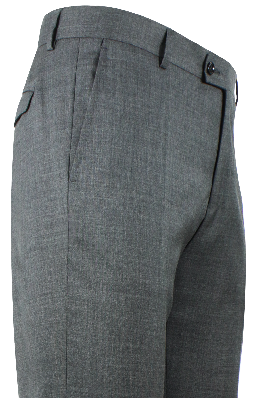 Pantalone risvolto tela di lana grigio medio profilo
