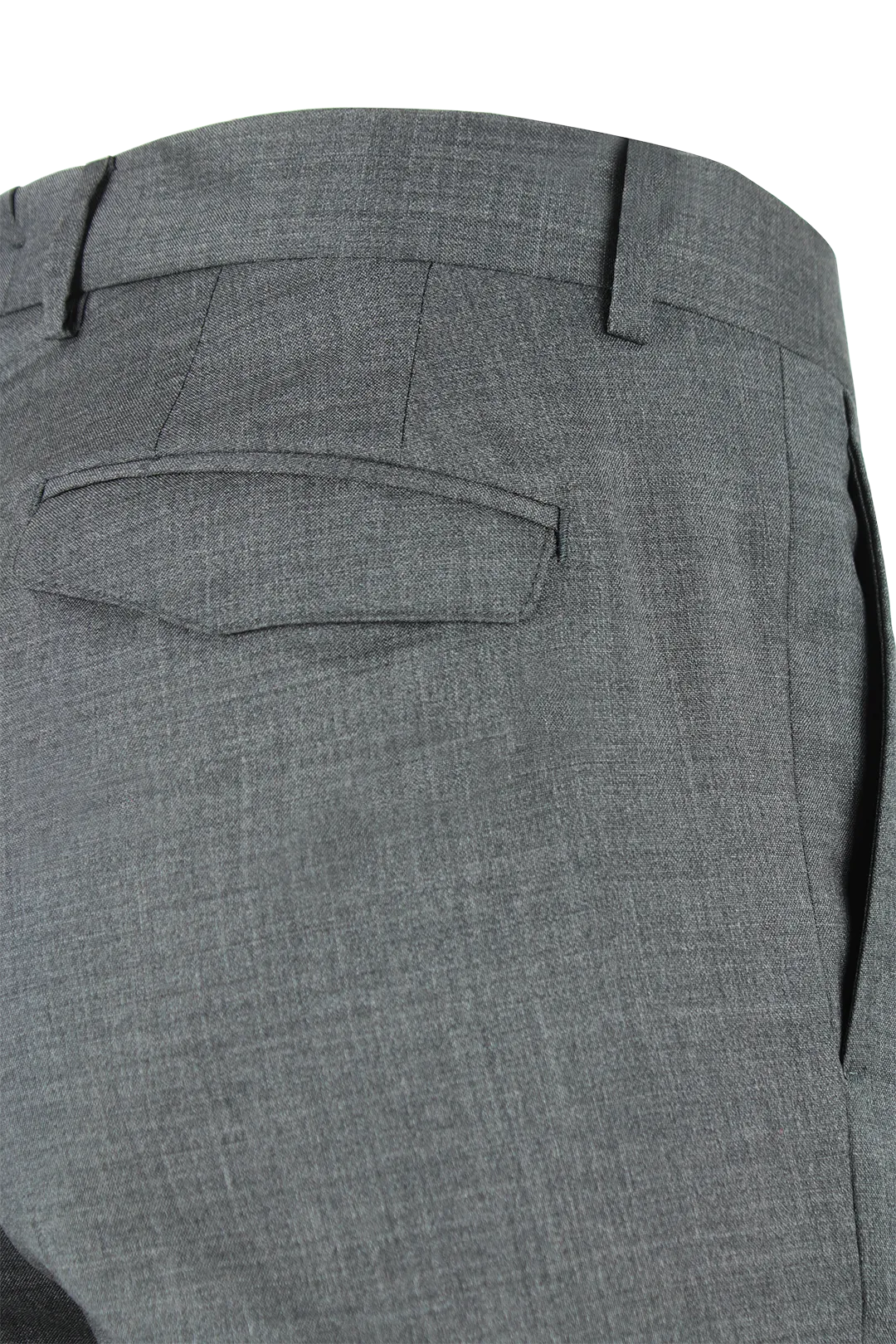 Pantalone risvolto tela di lana grigio medio patta