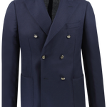 Blazer doppiopetto in pura lana vergine blu