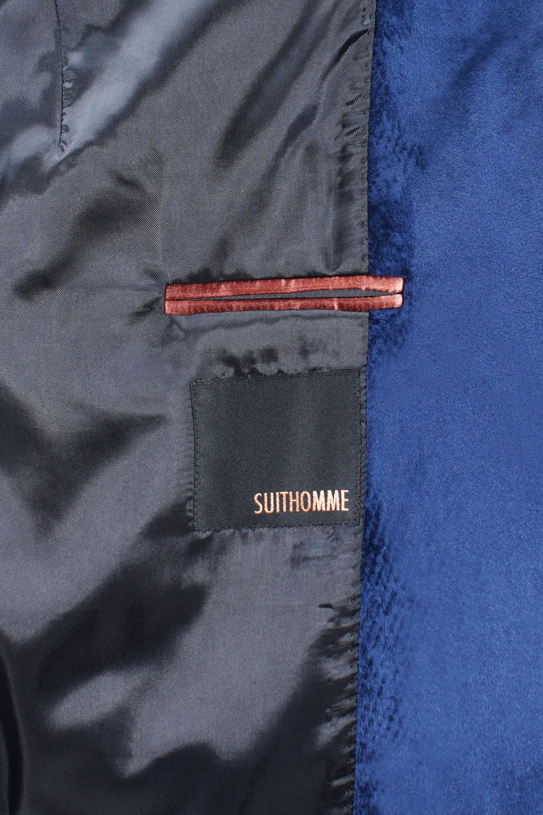 Blazer in velluto liscio blu cobalto brand