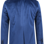 Blazer in velluto liscio blu cobalto retro