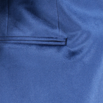 Blazer in velluto liscio blu cobalto tasca