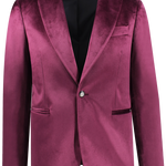 Blazer in velluto liscio magenta