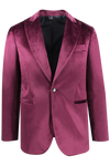 Blazer in velluto liscio magenta