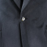 Blazer in velluto liscio nero bottone