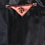 Blazer in velluto liscio nero taschino