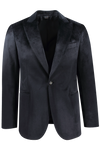Blazer in velluto liscio nero