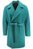 Cappotto  con cinta in lana verde acqua cinta