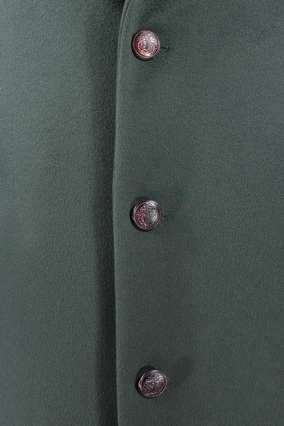 Cappotto classico in pura lana verde bottoni